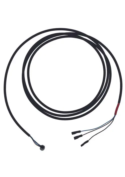 Schwarzes Kabel mit mehreren Drähten und einem Sensoranschluss. Das Produkt stammt von der Marke Judo und dient als Ersatzteil für spezifische Heizsysteme.